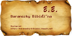 Baranszky Bibiána névjegykártya